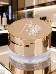 Barattolo da viaggio ricaricabile per cipria con specchio - Contenitore per cipria compatta, coperchio a scatto e design con iniziale da 26 lettere, scatola di imballaggio, strumento cosmetico, motivo floreale rosa per uso on-the-go - Idea regalo perfetta per San Valentino, Distributore di cipria portatile, Barattolo da viaggio per cipria, Distributore di cipria elegante, Adatto come regalo per amici, famiglia, colleghi, compagni di classe e persone care - Multicolore - Visualizzare 6