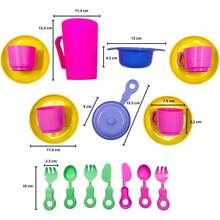 ¡RecomendadoJuego de cocina infantil con platos, tazas, cubiertos y accesorios coloridos, set de juguetes para niñas y niños, ideal para juego imaginativo, aprendizaje temprano, regalos y diversión, 3+ años.¡Top de Temporada - 1 - Ver 3