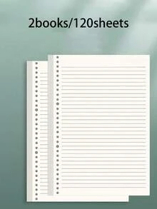 1 Pack/60 Sheets Lined Loose Leaf Paper, Suitable For Binders, Notebooks, Diaries, Travel Journals, Refillable Thick Paper - Horizontal Inner Pages - View 10