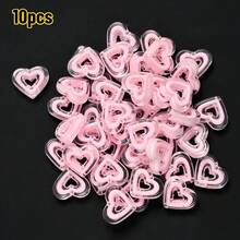 4Amazonia 10颗浪漫亚克力镂空心形珠子，适合制作珠宝、DIY工艺品、手链、项链，也是情人节、父亲节、母亲节的礼物之选。