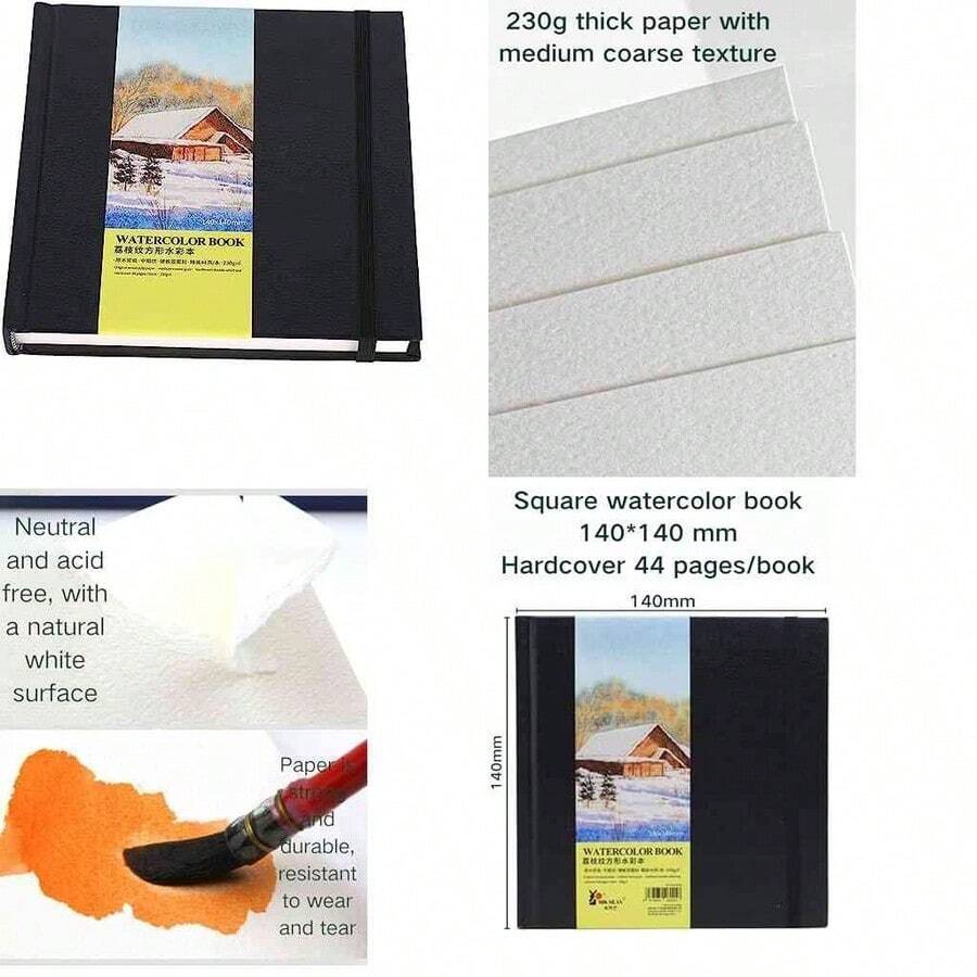 Cuaderno de Bocetos para Acuarela, Papel Libre de cido, Tapa Dura, Doble Cara para Medios Hmedos - como se muestra en la figura - Ver 1
