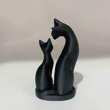 1件母子猫雕像，可爱猫咪情侣雕塑，家居装饰，适合摆放在办公桌、书架、室内/室外，情人节礼物 - 彩色 - 查看 8