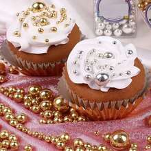 75克金属珠光珠 - 不可食用蛋糕和纸杯蛋糕装饰，适用于婚礼、婴儿派对、生日、圣诞节庆祝活动、圣诞装饰、圣诞礼物 - 彩色 - 查看 7