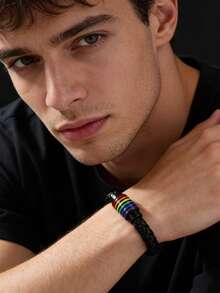 Men String Bracelets - Leather Bracelet - View 6