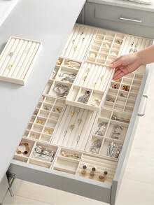 Khay đựng trang sức 1-9 món, khay trưng bày trang sức bằng nhung, khay đựng trang sức xếp chồng, khay đựng trang sức nhiều ngăn cho dây chuyền, nhẫn, son môi, bông tai, thích hợp cho bàn trang điểm, giá trưng bày trang sức, khay đựng trang sức, trang trí phòng trang điểm, trang trí phòng. - Nhiều màu - Xem 4