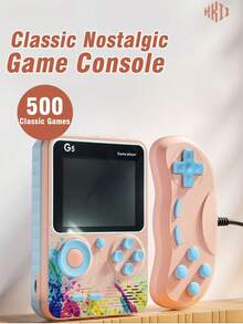 Máy chơi game cầm tay hoàn toàn mới, màn hình lớn 3 inch, tay cầm chơi game kiểu cổ điển, tích hợp 500 trò chơi kinh điển, hỗ trợ chơi 2 người, kết nối với TV, máy chơi game mini di động, món quà tuyệt vời cho chồng và bạn trai. - Nhiều màu - Xem 4