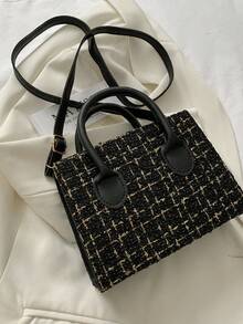 Fashionable Versatile Commuter Casual Tote Bag - Black - View 5