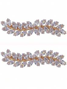 1/2 pieza Pasador de pelo con flor de corte marquesa brillante, tocado de metal de moda como regalo para ella, accesorios de pelo para boda - Multicolor - Ver 16
