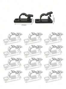 30 Stück Outdoor Kabel Clips mit Klebefläche, geeignet für Weihnachtsbeleuchtung Clips, Dekorative Clips, selbstklebende Haken, Kabelorganisatoren, Lichterketten Zubehör - Weiss - Übersicht 10