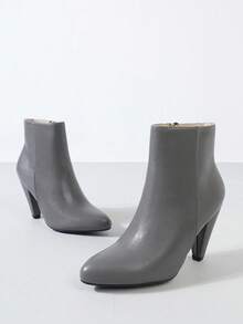 Timesize Graue Damen Ankle Boots, modische Ankle Boots, Stiefel mit hohem Absatz, Stiefel mit dickem Absatz, Super High Heel Stiefel, Winterstiefel - Grau - Übersicht 7