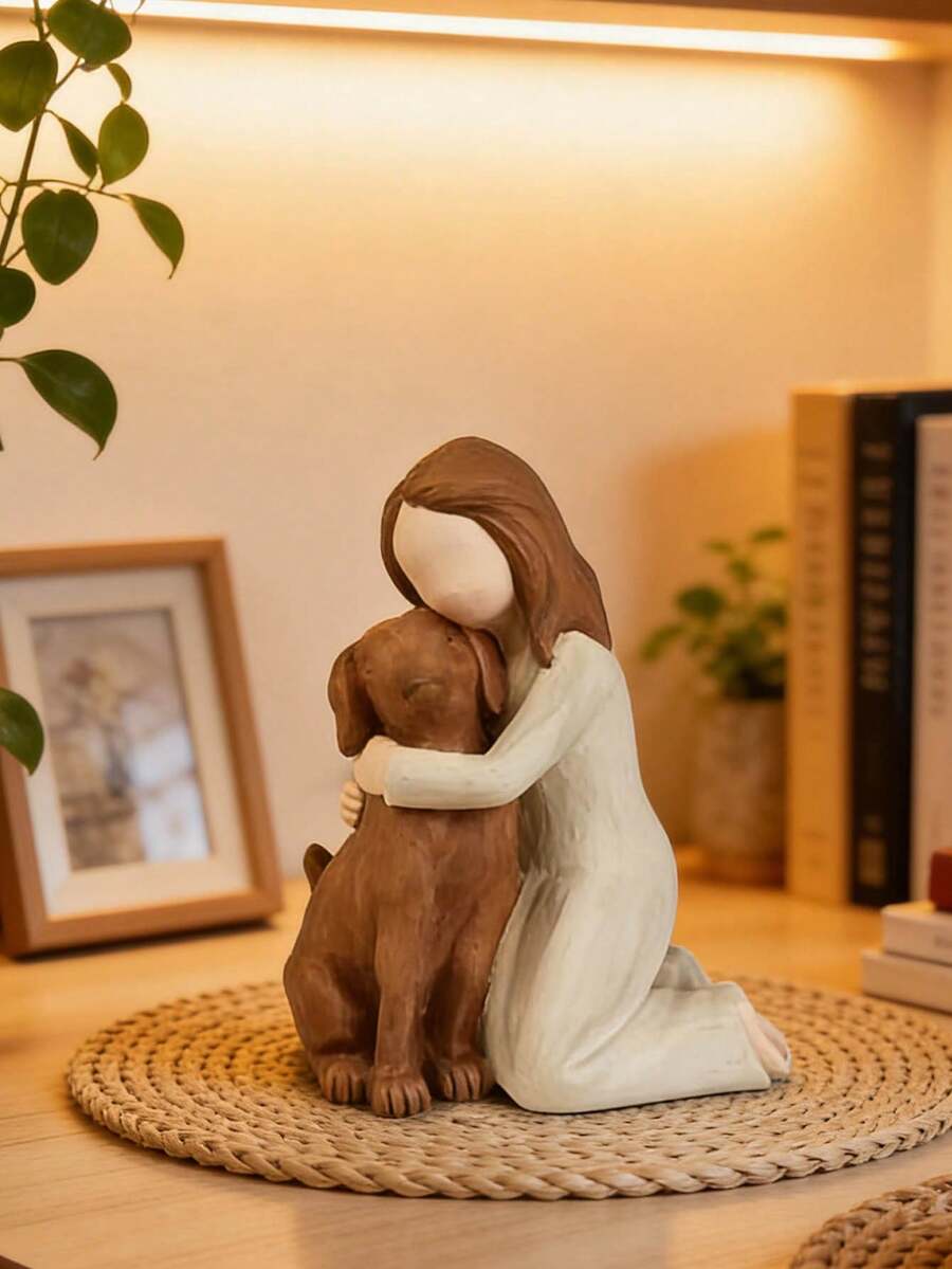 1pc Cute Dog Angel Sculpture, Dog Friendship Memorial Gift Suitable For Dog Lovers - Multicolor - View 1