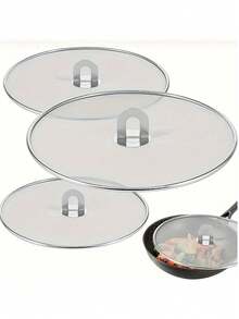 Stainless Steel Mesh Pot Cover - Oil & Splash Proof Guard, Non-Electric Kitchen & RV Cooking Essential - Multicolor - View 5