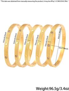 Camhanno 1/5 chiếc vòng tay nữ bằng thép không gỉ mạ vàng tinh tế và thời trang, phụ kiện đeo nhiều lớp đa năng và sang trọng. - Nhiều màu - Xem 5