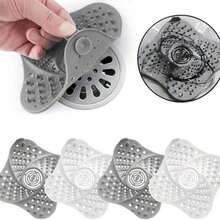 Set de 4 Tapones de Drenaje de Silicona con Ventosa, Cuadrados, Cubierta para Desagüe de Suelo, Atrapa Pelos y Bloquea Olores, Ideal para Ducha, Bañera, Cocina o Lavabo - como se muestra en la figura - Ver 2