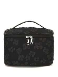 1pc Large Capacity Handheld Makeup Bag, Women's Organizer Pouch, Portable Travel Bag - Black - View 7