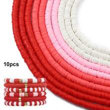 10pcs Colorful Soft Clay Spacers, Jewelry Making Spacers, DIY Beading Necklace Bracelet Supplies
