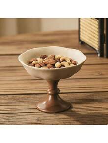 1个复古带底座甜点杯，日式简约花卉设计甜品杯，可用于盛装布丁、冰淇淋、意式冰淇淋等，适合家庭、餐厅、聚会等场合。 - 陶土+棕色 - 查看 7