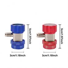 R134a快速接头适配器，可调式R134a适配器快速连接器，用于汽车空调系统充注，高压和低压1/4英寸SAE连接器套装 - A - 查看 11