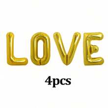 Red & Gold Decor Set - Large Gold LOVE Letter - Large Heart/Set, Polyester Foil Balloon Love Banner, Red Ribbon, Suitable For Valentine's Day, Anniversary, Wedding, Birthday Party, Home Decor, Hotel Decor, Photography Props - Multicolor - View 15