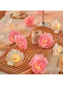 1pc LED Rose Flower String Lights, Romantic Atmosphere Lighting For Valentine's Day, Wedding Decoration, Birthday Party, Party Supplies (Batteries Not Included) - Multicolor - View 16