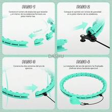 con Peso para Pérdida de Peso, Aro Fitness Infinito de 26 Eslabones (56 Pulgadas), Ideal para Mujeres Adultas - Cian - Ver 5