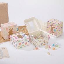 4pcs Easter Egg Boxes, Easter Bunny Candy Boxes For Holiday Party, DIY Creative Window Cartoon Paper Boxes, Easter Supplies - Multicolor - View 4