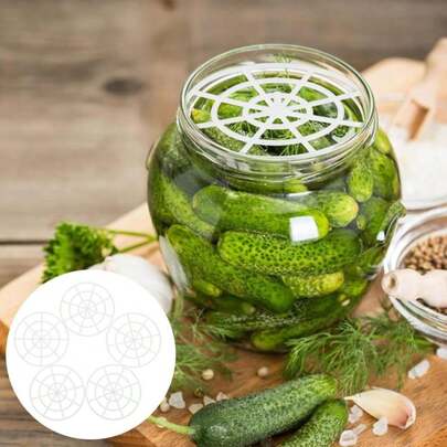 VILLCASE 15pcs Small Plastic Pickle Jar Press - 79cm Mesh Fermenting Tool For Wide Mouth Jars - Home Pickling Sauerkraut Vegetable Press Tool