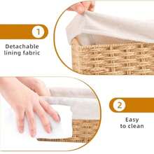 CYPNJuego de Canastas Organizadoras 3 Piezas Canastas para Baño Organizador Juego de Cestas de Almacenamiento Cestas Tejida a Mano para Hogar Baño y Entrada BeigeFashion - 222343376 - Ver 6