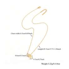 1pc Classic Fashion Heart Initial Pendant Golden Stainless Steel Chain Necklaces For Women - Yellow Gold - View 2
