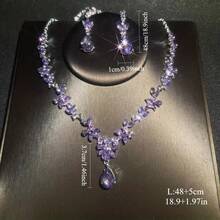 1 Set Elegant Women's Jewelry Set, Necklace & Earrings 3 PiecesSuitable For Bride, Wedding, Banquet, Formal Occasions - Jewelry Set - View 4