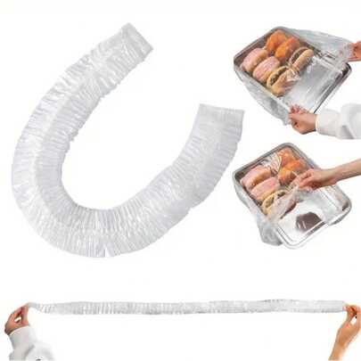 10/50/100pcs Transparent Plastic Plate Covers: Suitable For Plates With A+B Size Less Than 67cm/26.38 Inches, For Bread, Fruits, Vegetables, Desserts, Applicable For Kitchen, Bakery And Food Preservation, Food Preservation Trays