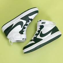 Nike Children's COURTBOROUGHMID2 (PSV) Sporty Casual Sneakers - White/Green - View 4