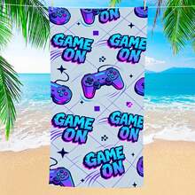 1条游戏手柄造型沙滩巾，超大超吸水超细纤维沙滩毯，适合旅行、游泳池、潜水、冲浪、瑜伽、露营等场合，多种尺寸可选，沙滩配件 - 彩色 - 查看 2