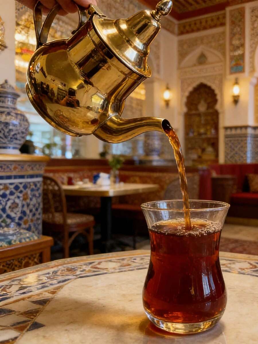 1.4升中东镀金不锈钢茶壶，中东红茶壶 - 彩色 - 查看 1