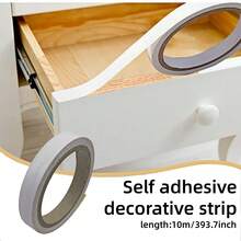 10m Self-Adhesive Wood Grain Furniture Edge Banding, Self-Adhesive Edging Tape, Wall Decor, Door Frame Repair Strips, Multi-Purpose Decorative - Multicolor - View 3