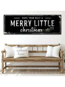 1 buc. Decor de perete mare de Crăciun fericit - Semn de sărbători fără ramă, perfect pentru decorarea sărbătorilor acasă și la birou, decorare interioară, decorare de Crăciun, decorare cameră - Multicolor - Vizualizare 7