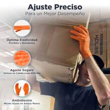 CYPNBest Trading 100 Guantes de Nitrilo Uso Industrial Color Naranja Para Uso Rudo Libres de Látex y Vinyl Textura Diamante Para Mayor Agarre de 8.5g de Grosor y Tecnología TouchscreenFashion - 224424369 - Ver 4