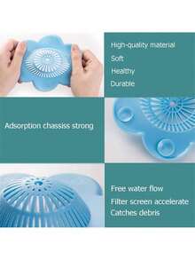 Hair Catcher Silicone Hair Stopper Shower Drain Covers With Suction Cups Suit For Bathroom Bathtub And Kitchen 4 Packs - 彩色 - 查看 4