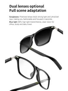 PEJE M03 Smart Glasses, Open-Ear Bluetooth Bone Conduction Audio Glasses With Built-In Microphone, For Music And Calls - Black - View 2