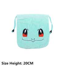 pokemon 4件套宝可梦毛绒玩具，皮卡丘、小火龙、杰尼龟卡通人物抽绳口袋毛绒玩具，儿童礼物 - 彩色 - 查看 13