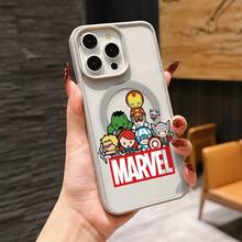 Marvel Patterned Phone Case, Iron Man, , Hulk, Thor, Hawkeye, Black Widow, Thanos, Avengers. Compatible With IPhone 17 ProMax, 17Pro, 17Air, 16, 15, 14, 13, And 12 Pro Models, With Shockproof Protection. A Unique Gift For Marvel Fans, Friends, Birthdays, Holidays, And Special Occasions. Great Gift Option For Anyone Who Loves Superheroes. - 黑色 - 查看 7