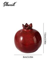 shoxil 1个陶瓷石榴造型花瓶，深红色，小型室内花瓶，桌面装饰，花架，水培种植器，适用于家居、餐厅、大堂、客厅装饰，玻璃花瓶装饰，斋月装饰 - Vase - 查看 8