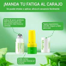 Sniff refrescante nasal componentes de menta/eucalipto/oliva diseño giratorio portátil bola de acero 360° comute/oficina/viaje/estudio refresco instantáneo anti-mosquitos - Bálsamo - Ver 9