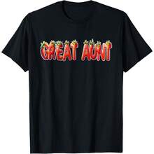 Strawberry Great Aunt Birthday Party T-Shirt - 黑色 - 查看 1