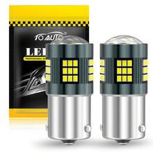 TOAUTO 2 piezas Bombilla LED 1156 BA15S P21W 1157 BAY15D P21/5W, 1156 BAU15S PY21W 7440 7443 W21W, Bombilla de luz de señal de giro de automóvil 12V amarillo rojo blanco - A - Ver 17