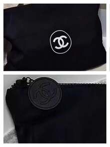 CHANEL Large Capacity Foldable Travel Makeup Bag - Classic Quilted Design, Unisex Waterproof Toiletry Bag, Luxury Travel Essential Gift Set - Black - View 5