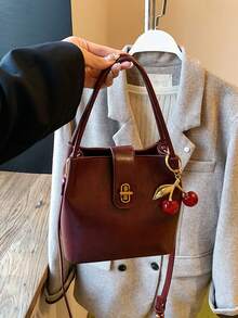 Womens Retro Classic PU Leather Shoulder Crossbody Bag For Women Flap Saddle Messenger Bag Chic Casual Purse For School ,For Shipping - Đỏ - Xem 5