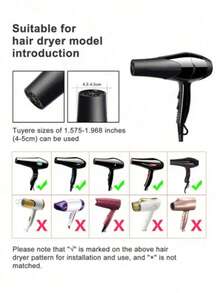 1pc Hair Dryer Diffuser, Black Blow Dryer Concentrator Curl Volumizing Attachment, Salon Hairstylist Professional Styling Tool, Compatible With Multiple Blow Dryer Models - Black - View 2