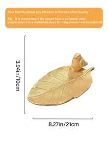 1个树脂叶形首饰托盘，饰有小鸟图案，复古风格叶形小饰品碟，梳妆台装饰收纳托盘，可放置耳环、戒指、化妆品等，是送给家人、朋友、爱人的完美礼物。 - 彩色 - 查看 15