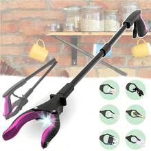 Foldable 360° Rotating Trash Grabber With Magnet & Light | Long Reach Pickup Tool For Household Waste, Cleaning & Recycling | Ergonomic Garbage Picker Arm - Purple - View 10